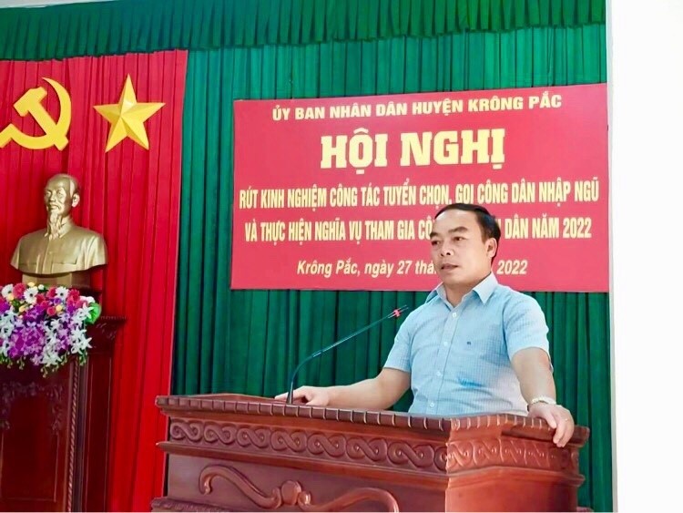 Huyện Krông Pắc tổ chức rút kinh nghiệm công tác tuyển quân năm 2022