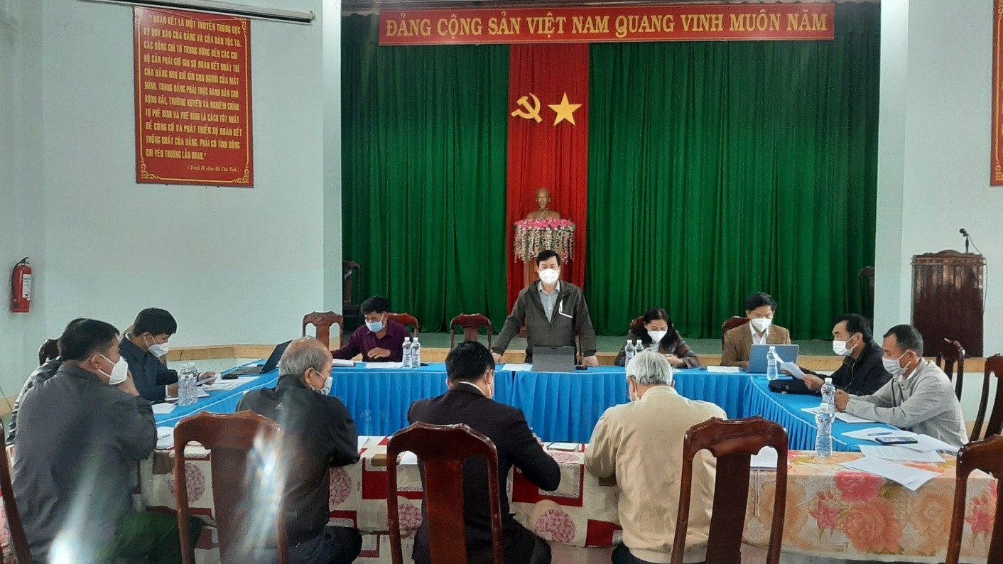 Ban thường vụ Huyện ủy kiểm tra tình hình thực hiện nhiệm vụ năm 2022, tại xã Ea yông