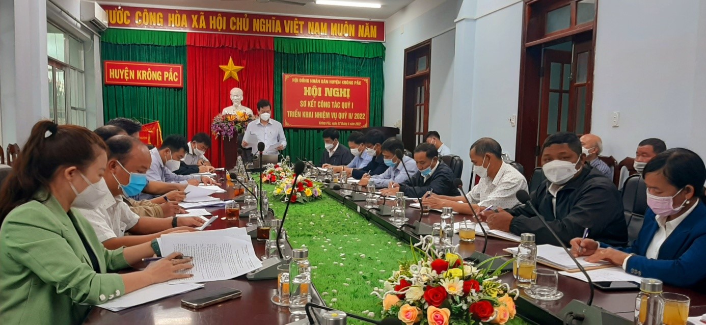 Thường trực Hội đồng nhân dân huyện Krông Pắc tổ chức hội nghị giao ban đánh giá công tác quý I, triển khai nhiệm vụ công tác quý II/2022