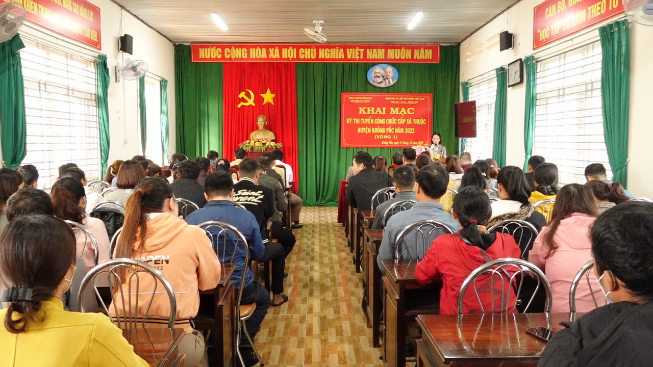 Huyện Krông Pắc khai mạc kỳ thi tuyển công chức cấp xã năm 2022