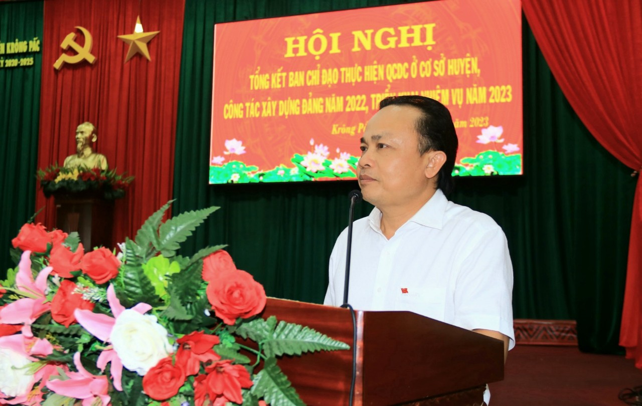Huyện ủy Krông Pắc:  	Tổng kết công tác xây dựng Đảng và Tổng kết Ban chỉ đạo thực hiện quy chế dân chủ ở cơ sở năm 2022, triển khai nhiệm vụ trọng tâm  năm 2023