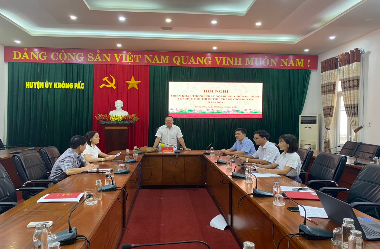 Triển khai, thống nhất nội dung, chương trình tổ chức Hội thi Bí thư Chi bộ giỏi huyện Krông Pắc năm 2023