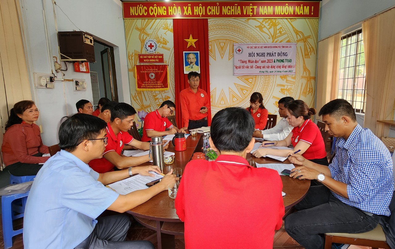 Hội Chữ thập đỏ huyện tổ chức Hội nghị  phát động Tháng Nhân đạo năm 2023.