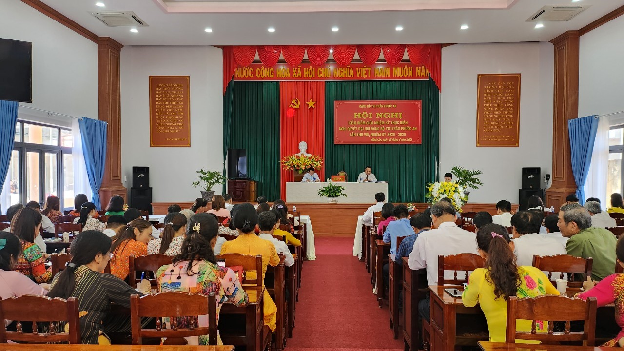 Đảng ủy thị trấn Phước An Kiểm điểm giữa nhiệm kỳ thực hiện Nghị quyết Đại hội Đảng bộ thị trấn lần thứ VIII, nhiệm kỳ 2020-2025.