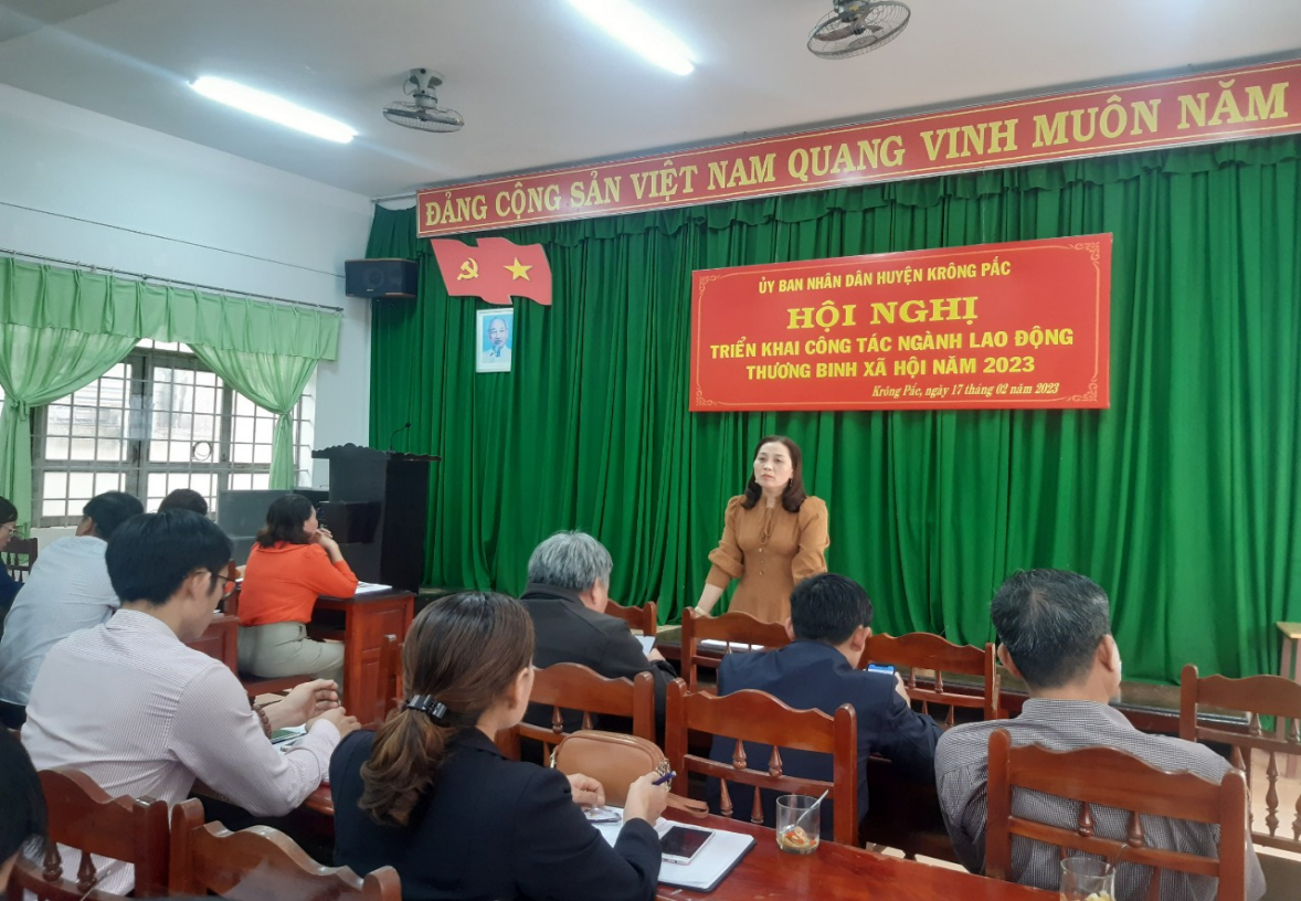 UBND Huyện Krông Pắc tổ chức hội nghị triển khai công tác ngành Lao động Thương binh và Xã hội năm 2023