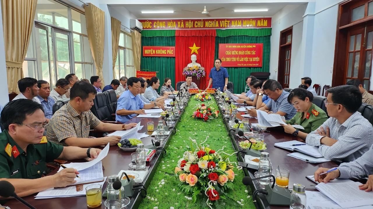 UBND Tỉnh Đăk Lăk làm việc với huyện Krông Pắc về tiến độ thực hiện Dự án đường bộ cao tốc Khánh Hòa- Buôn Ma Thuột đoạn qua địa bàn huyện