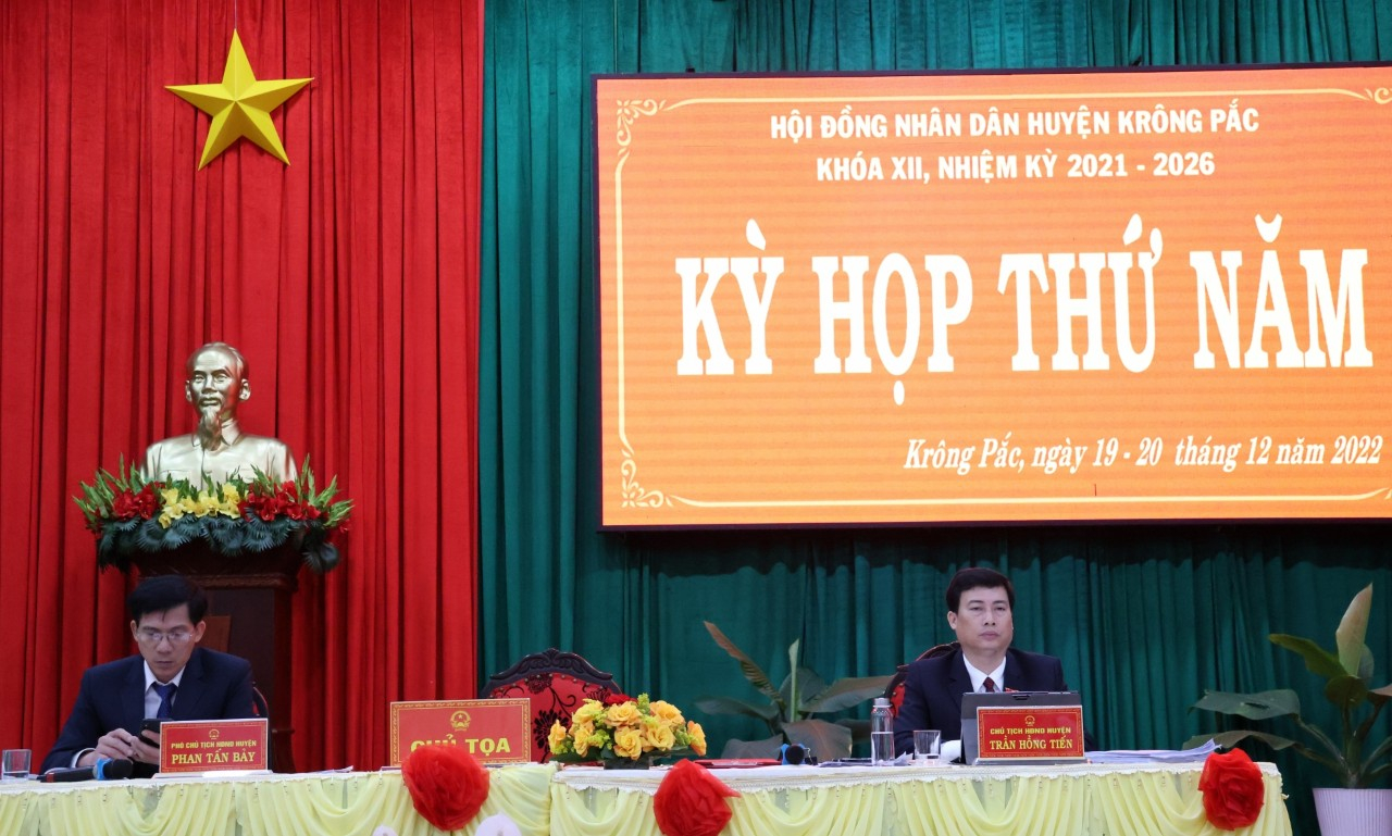 HĐND huyện Krông Pắc khóa XII, nhiệm kỳ 2021 - 2026 tổ chức kỳ họp thứ 5