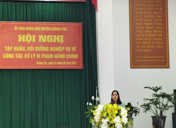 Huyện Krông Pắc khai mạc Hội nghị tập huấn, bồi dưỡng nghiệp vụ về công tác xử lý vi phạm hành chính năm 2023