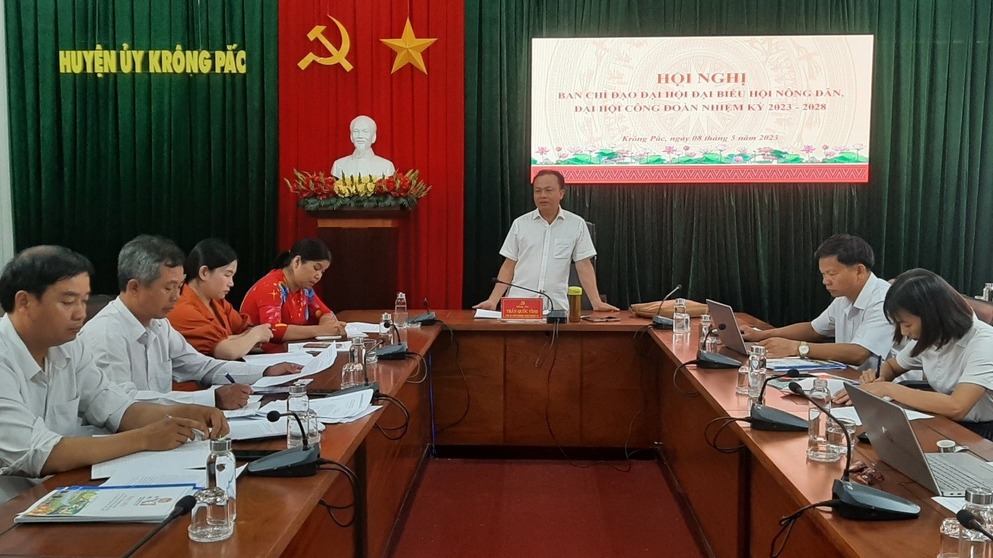 Tiến độ công tác chuẩn bị Đại hội Hội nông dân huyện lần thứ XI, nhiệm kỳ 2023 – 2028 và Đại hội Công đoàn huyện lần thứ XI, nhiệm kỳ 2023 - 2028
