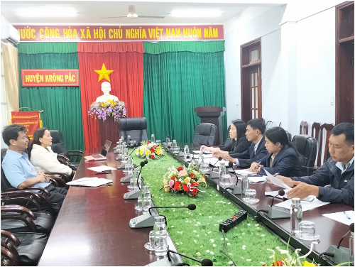 Đoàn công tác Sở Ngoại vụ tỉnh Đắk Lắk làm việc với UBND huyện Krông Pắc về công tác tổ chức giao lưu văn hóa, nghệ thuật Việt Nam - Lào hưởng ứng Lễ hội Cà phê Buôn Ma Thuột lần thứ 8 năm 2023