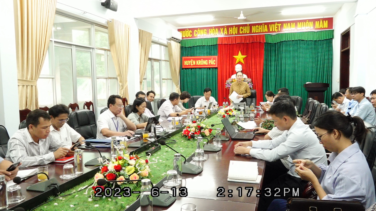 UBND huyện Krông Pắc sơ kết tình hình thực hiện nhiệm vụ tháng 5, triển khai nhiệm vụ tháng 6 năm 2023