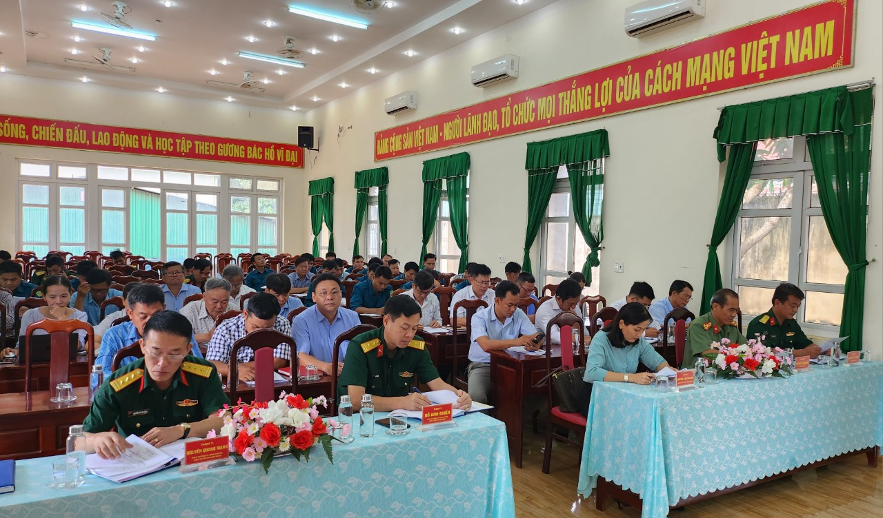 Uỷ Ban nhân dân huyện tổ chức Hội nghị sơ kết công tác Quân sự,  quốc phòng (QSQP) 6 tháng đầu năm 2023.