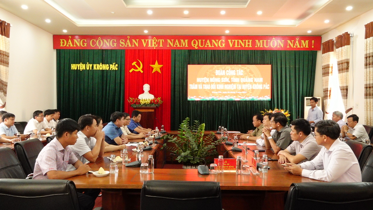 Đoàn công tác huyện Nông Sơn, tỉnh Quảng Nam thăm và làm việc tại huyện Krông Pắc