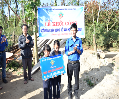 Hội đồng Đội Krông Pắc khởi công xây dựng nhà Khăn quàng đỏ