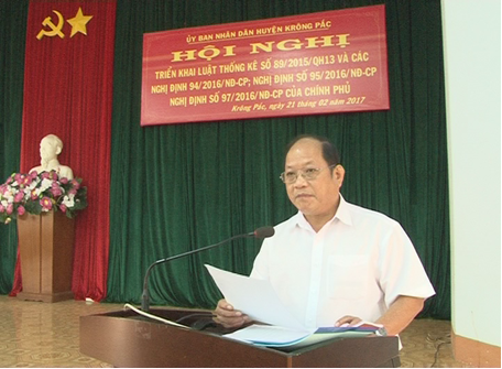 Uỷ ban nhân dân huyện Krông Pắc quán triệt, phổ biến Luật Thống kê