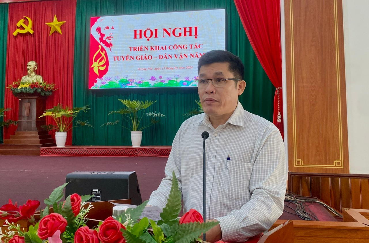 Huyện ủy Krông Pắc hội nghị triển khai công tác Tuyên giáo - Dân vận năm 2024