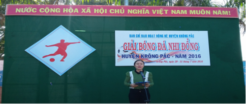Khai mạc Giải bóng đá nhi đồng huyện Krông Pắc năm 2016