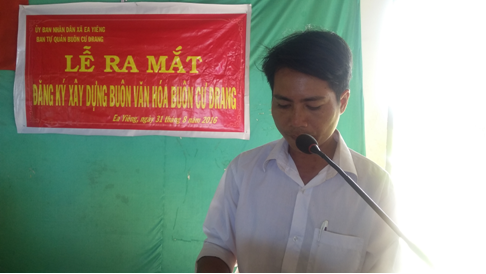 Buôn Cư Đrang, xã Ea Yiêng, huyện Krông Pắc tổ chức lễ ra mắt đăng ký xây dựng Buôn văn hóa