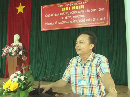 Huyện Krông Pắc Tổng kết sản xuất Đông - Xuân 2015-2016, triển khai sản xuất Đông - Xuân 2016-2017