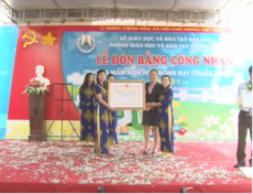 Trường Mầm non Hòa Đông, xã Hòa Đông, Krông Pắc đón Bằng công nhận trường chuẩn quốc gia mức độ 1