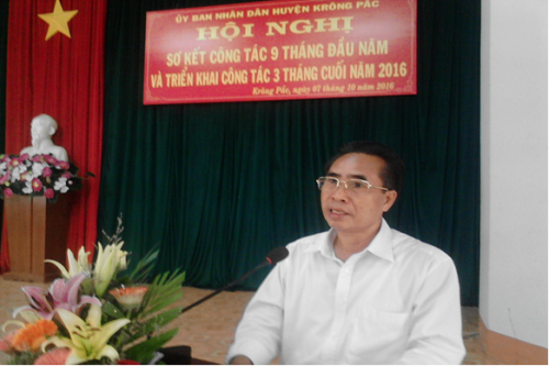 Huyện Krông Pắc sơ kết thực hiện nhiệm vụ 9 tháng năm 2016