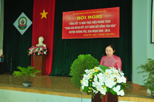 Huyện Krông Pắc tổng kết 15 năm thực hiện phong trào “Toàn dân đoàn kết xây dựng đời sống văn hoá” giai đoạn 2000-2015