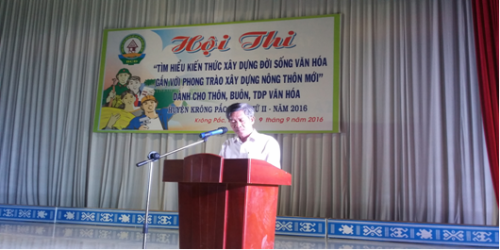 Hội thi tìm hiểu kiến thức xây dựng đời sống văn hóa gắn với phong trào xây dựng nông thôn mới huyện Krông Pắc lần thứ II năm 2016