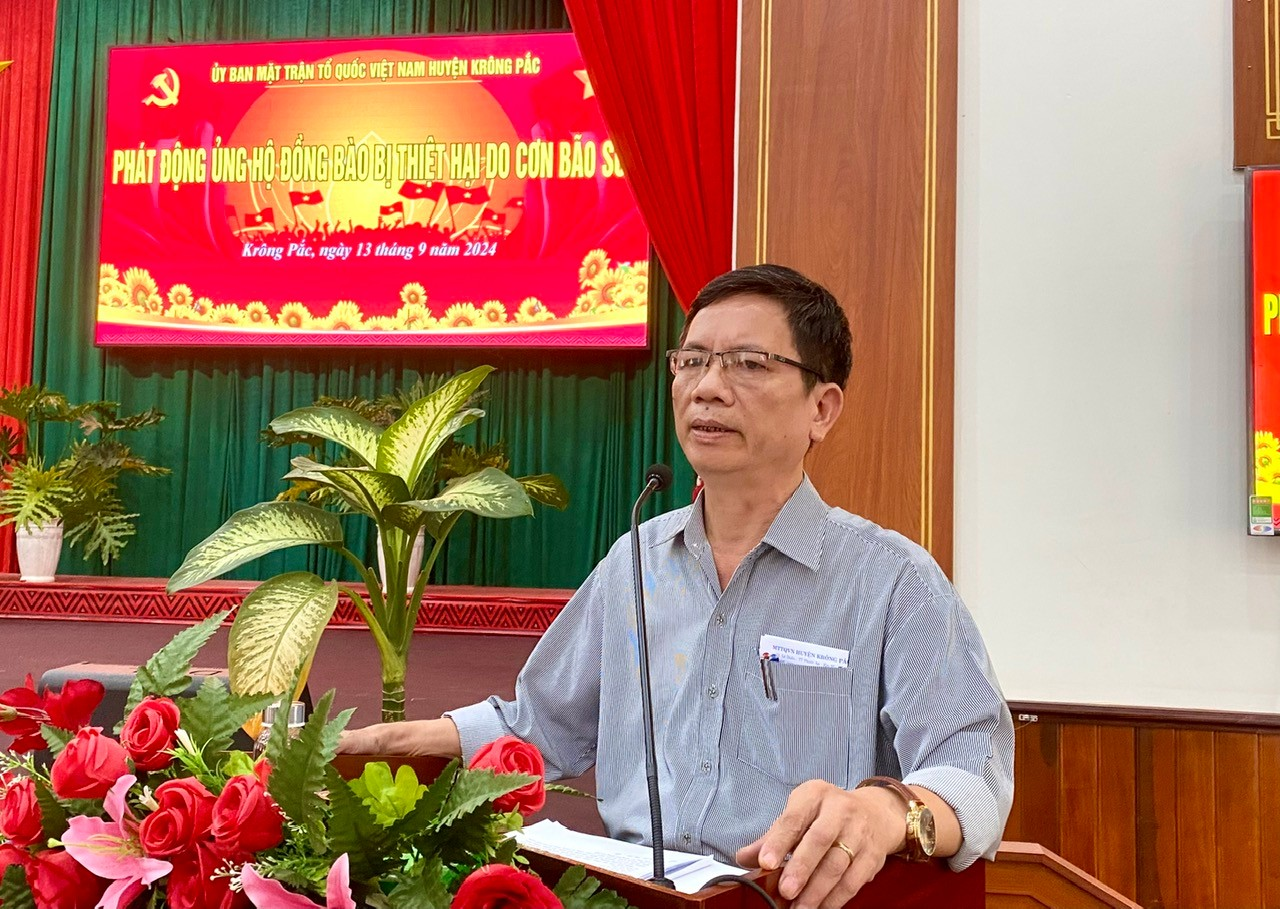 Huyện Krông Pắc phát động ủng hộ đồng bào các tỉnh phía Bắc bị ảnh hưởng do bão Yagi
