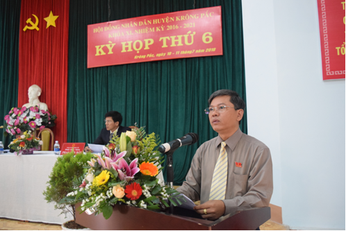 Khai mạc Kỳ họp thứ 6 Hội đồng nhân dân huyện Krông Pắc khoá XI, nhiệm kỳ 2016-2021