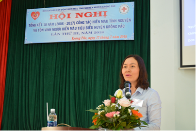 Huyện Krông Pắc tổng kết 10 năm thực hiện công tác hiến máu tình nguyện và tôn vinh người hiến máu tiêu biểu