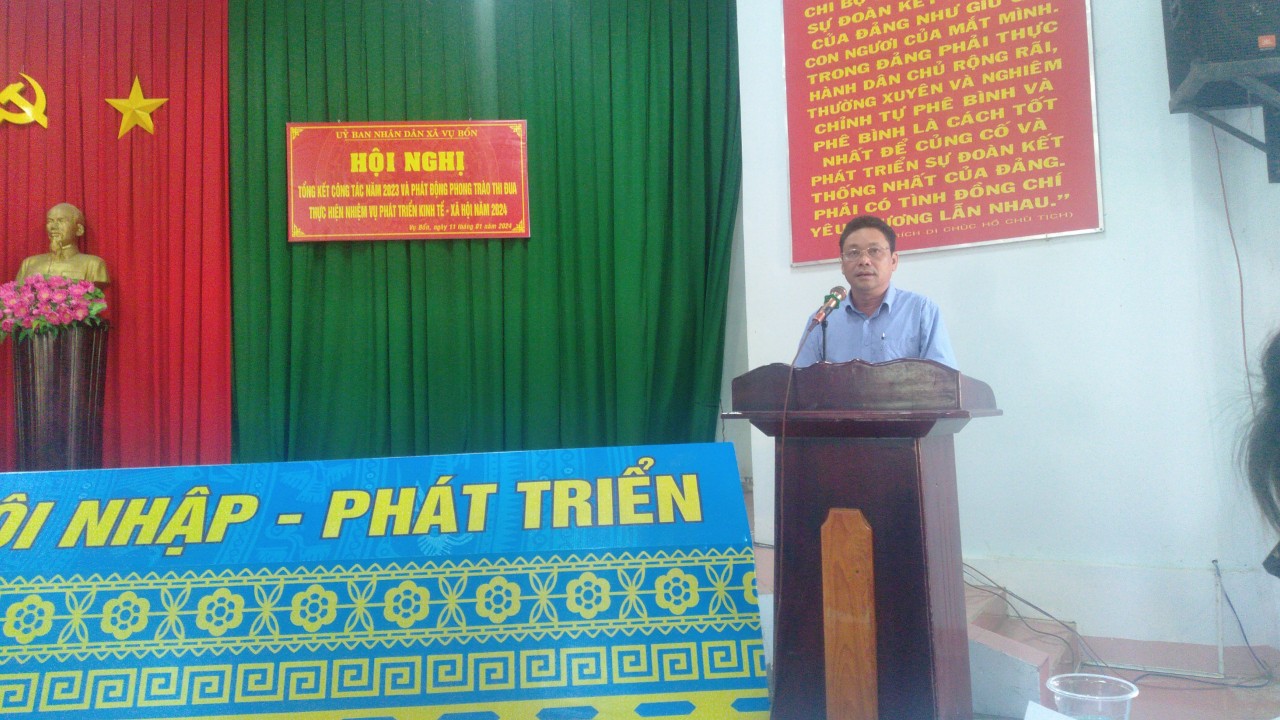 HỘI NGHỊ TỔNG KẾT CÔNG TÁC NĂM 2023 VÀ PHÁT ĐỘNG THI ĐUA THỰC HIỆN NHIỆM VỤ KINH TẾ – XÃ HỘI NĂM 2024 CỦA UBND XÃ VỤ BỔN